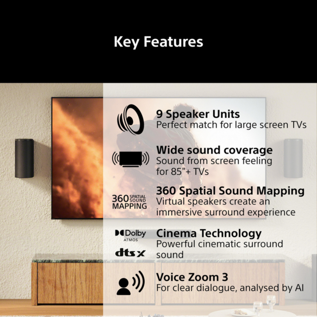 Sony BRAVIA 5.1 to 7.1ch Theatre Trio with Dolby Atmos