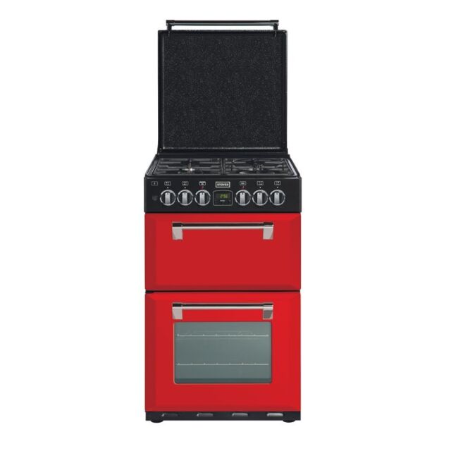 Stoves 444442900 550DFW Dual Fuel Range Cooker with Double Oven & Gas Hob - Jalapeno Red