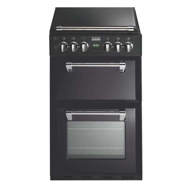 Stoves 444442896 550DFW 55cm Dual Fuel Rangecooker with Double Oven and Gas Hob - Black