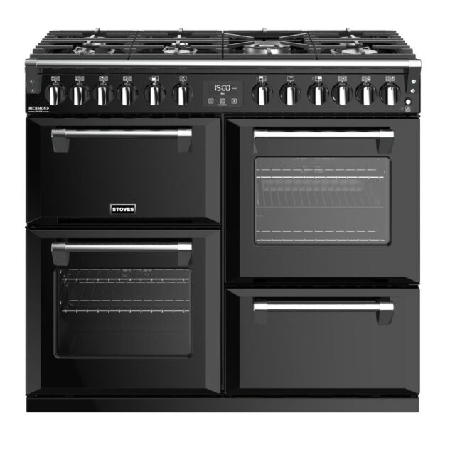 Stoves ST STER DX S1000DF GTG BK Range Cooker Duel Fuel 100Cm Wide