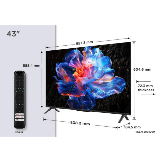 TCL 43V6C-UK 43inch 4K Direct LED HDR Google TV
