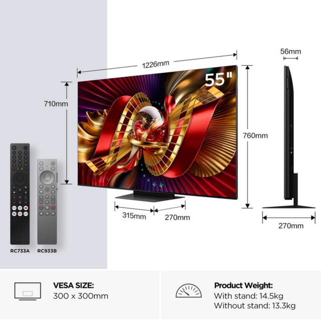 TCL 55C8L-UK 55inch 4K QD-Mini LED HDR Google TV