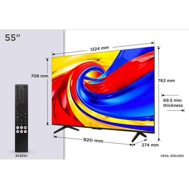 TCL 55P7L-UK 55 inch 4K HDR QLED Google TV
