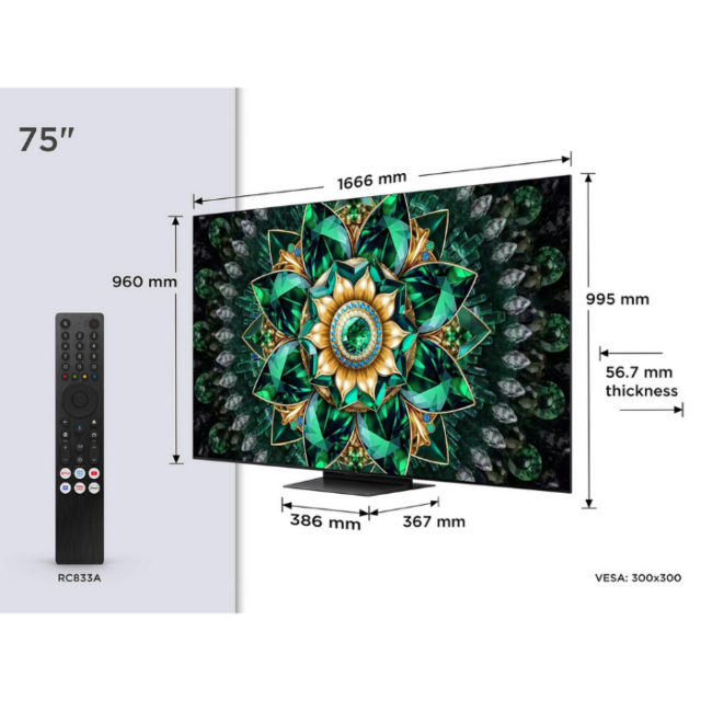TCL 75Q7C-UK 75inch 4K QD-Mini LED UHD Smart Google TV