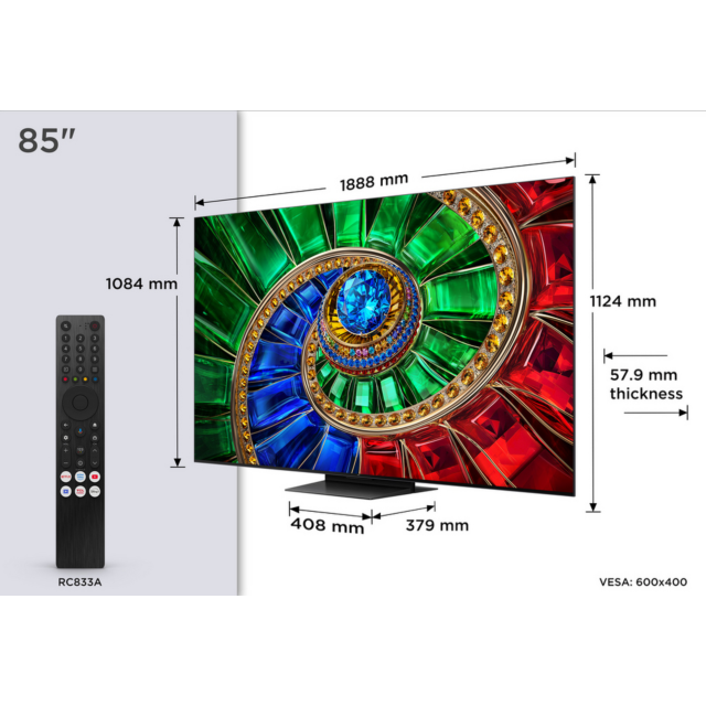 TCL 85RM7L-UK 85 inch 4K Ultra HD RGB Mini LED TV