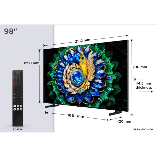 TCL 98A400M-UK 98 inch QD-Mini LED Television