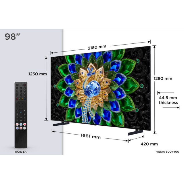 TCL 98A400U-UK 98-inch QD-Mini LED Television