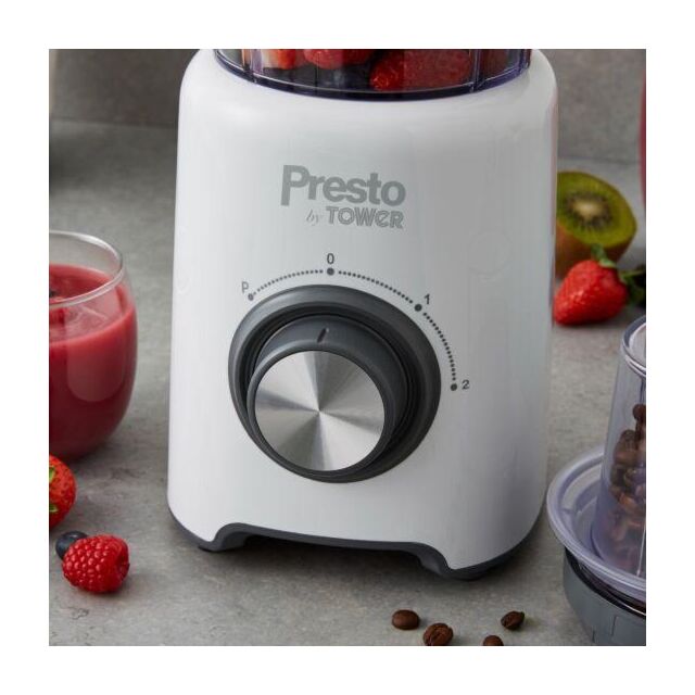 Tower PT12052WHT Presto Jug Blender 1.5 Litre In White 