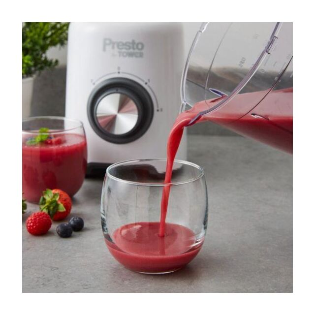Tower PT12052WHT Presto Jug Blender 1.5 Litre In White 