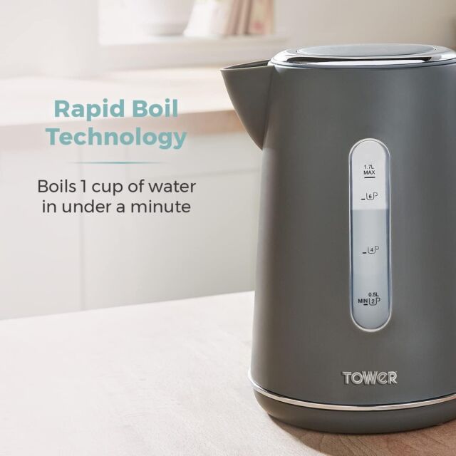 Tower T10037G Jug Kettle Scandi In Grey