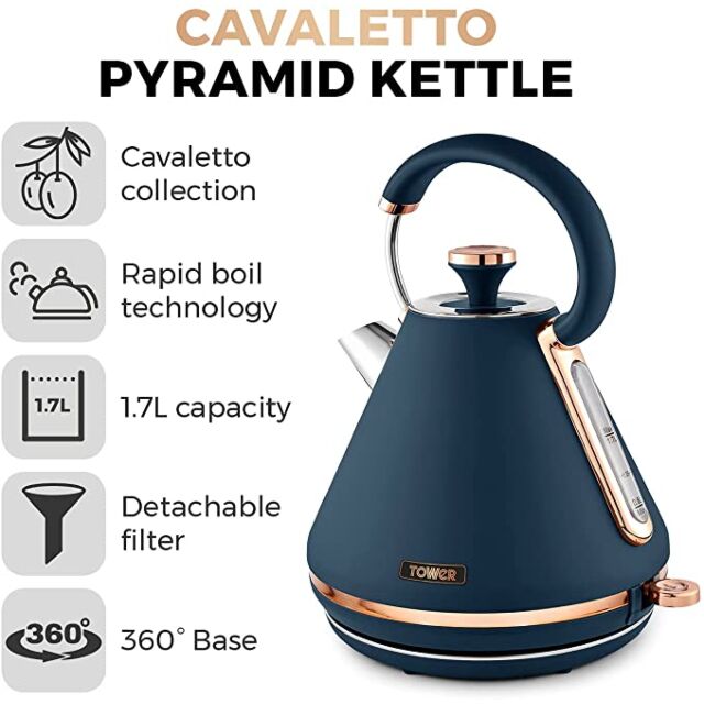Tower T10044MNB Jug Kettle Cavaletto In Blue 