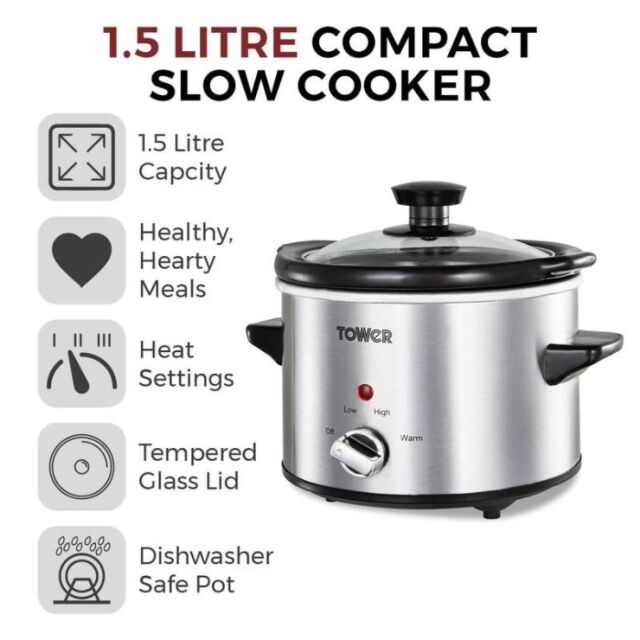 Tower T16020 Slow Cooker 1.5 Litre 