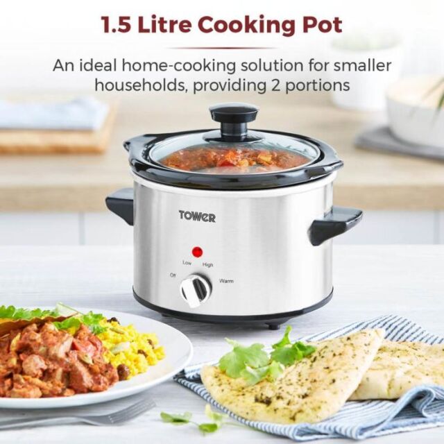 Tower T16020 Slow Cooker 1.5 Litre 