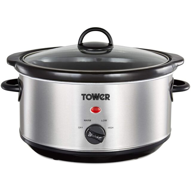 Tower T16039Y Stainless Steel Slow Cooker 3.5L