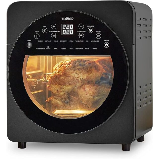 Tower T17051BLK Air Fryer Large Capacity 14.5 Litre With Rotisserie