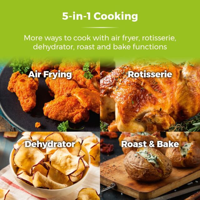 Tower T17051BLK Air Fryer Large Capacity 14.5 Litre With Rotisserie