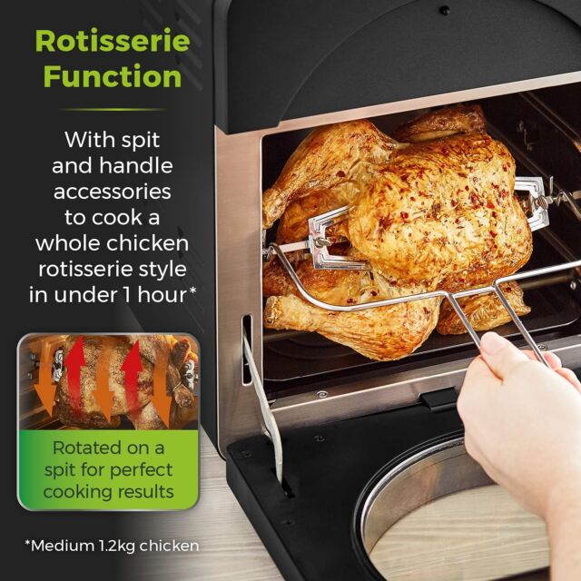 Tower T17051BLK Air Fryer Large Capacity 14.5 Litre With Rotisserie