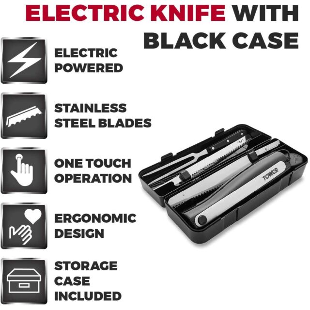 Tower T19028 Electric Carving Knife With Carving Fork