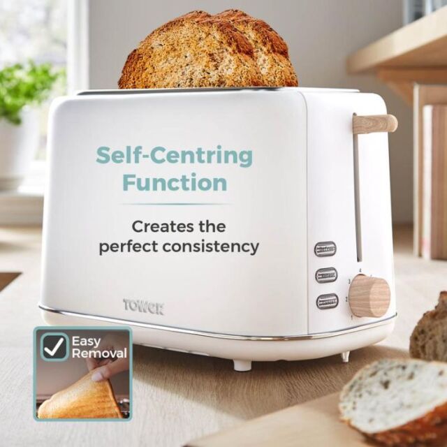 Tower T20027G Toaster 2 Slice Scandi In Grey 