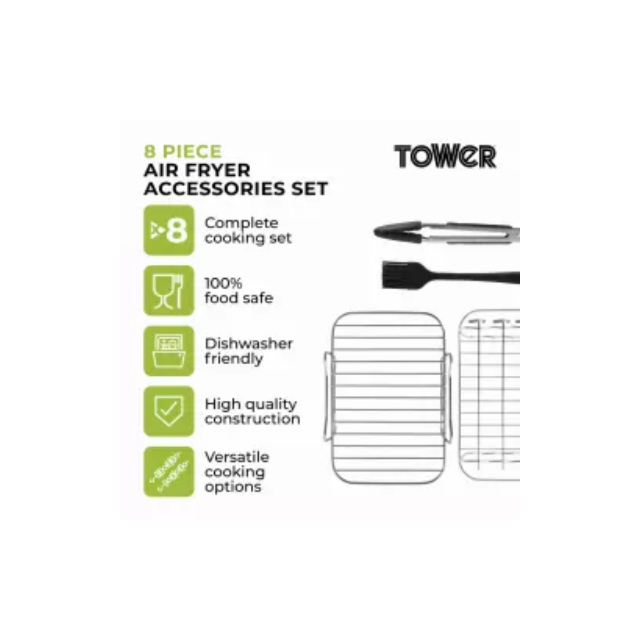 Tower T843096 Air Fryer 8 Piece Accessory Set 