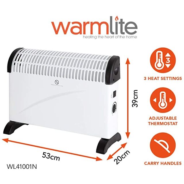 Warmlite WL41001N Convector Heater 2000 Watt In White