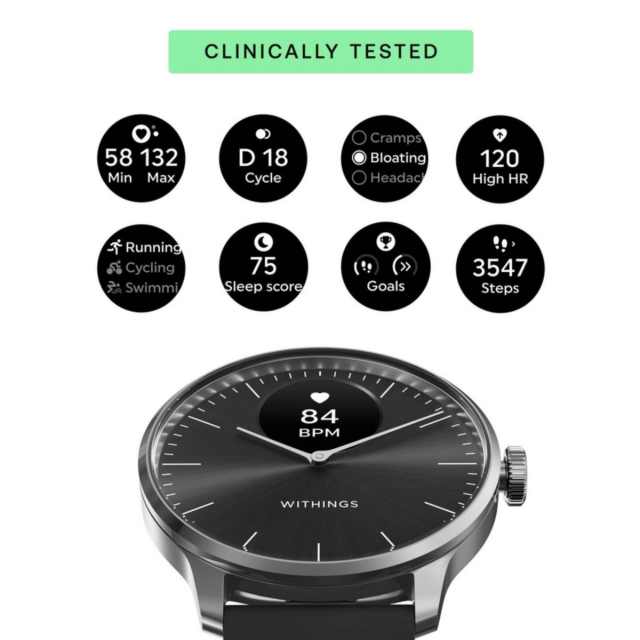 WITHINGS HWA115 HWA11-model 5-All-Int Scanwatch Light - Black