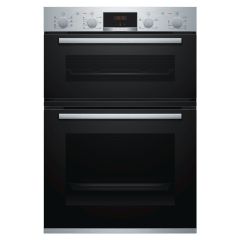 Bosch MBS533BS0B 59.4cm Built In Electric Double Oven with 3D Hot Air - Stainless Steel
