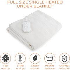 Carmen C81195 Single Heated Electric Under Blanket 