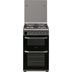 Hotpoint HD5G00CCX 50Cm Gas Double Oven Cooker With Lid