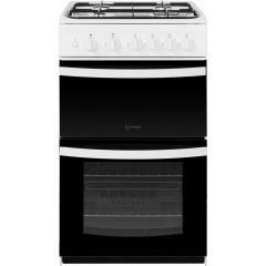 Indesit ID5G00KMW Gas Cooker Twin Cavity No Lid