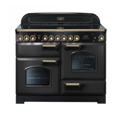Rangemaster CDL110ECCB/B 129660 CLASSIC DL 110 CER. CHAR. BLACK/BRASS GB/IE